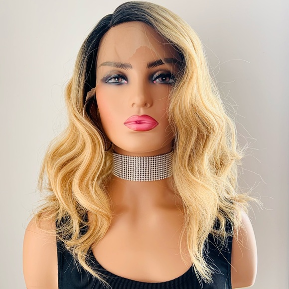 14” Dark Blonde Premium Fiber Lace Front Wig - Picture 3 of 7